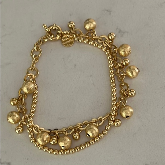 Talbots Gold Beaded Charm Bracelet  Excellent Condition Perfect - Picture 2 of 7